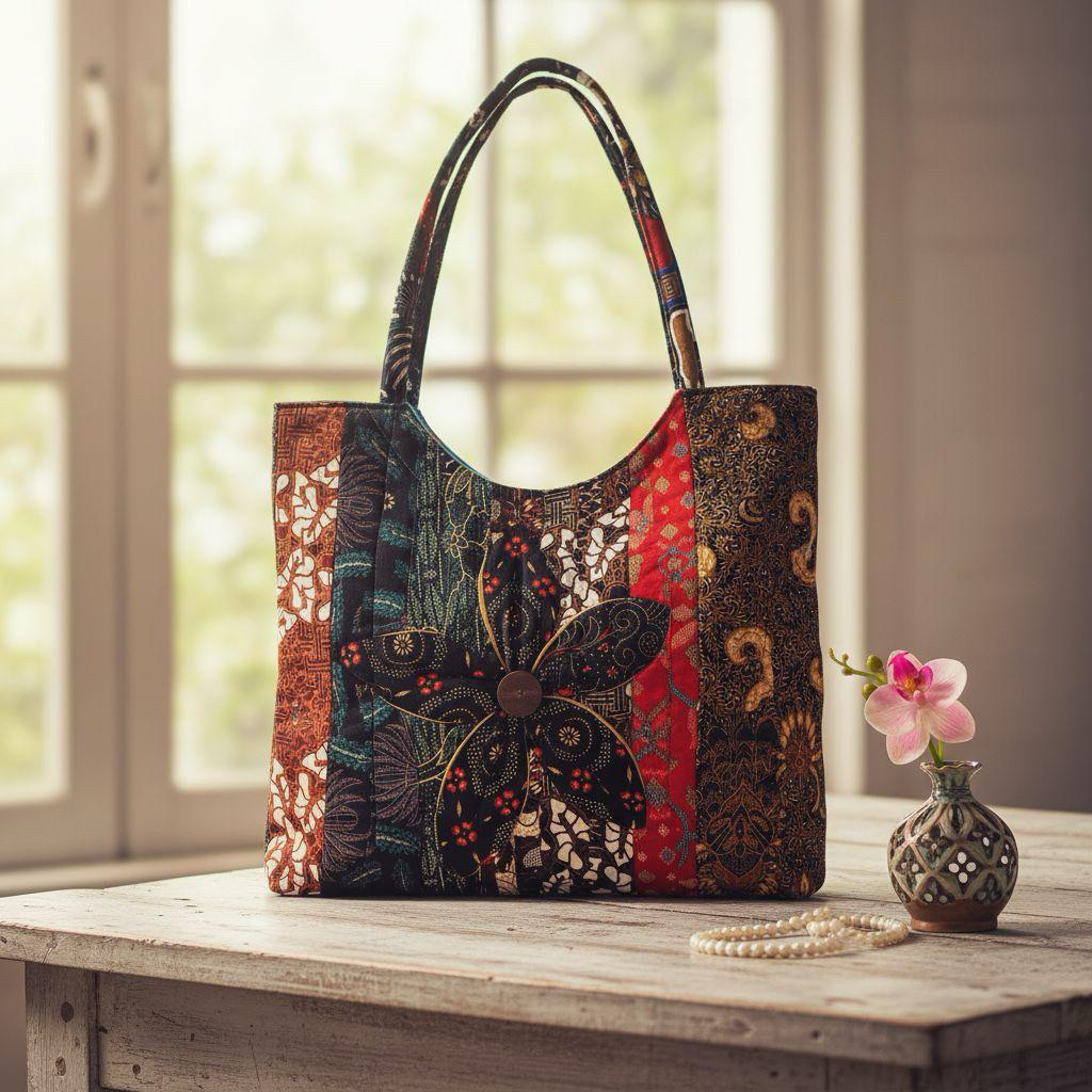 Tas batik jogja perca salur / Tote Bag Batik Perca / Tote Bag Jinjing Perca / Tas Oleh oleh Khas Etn