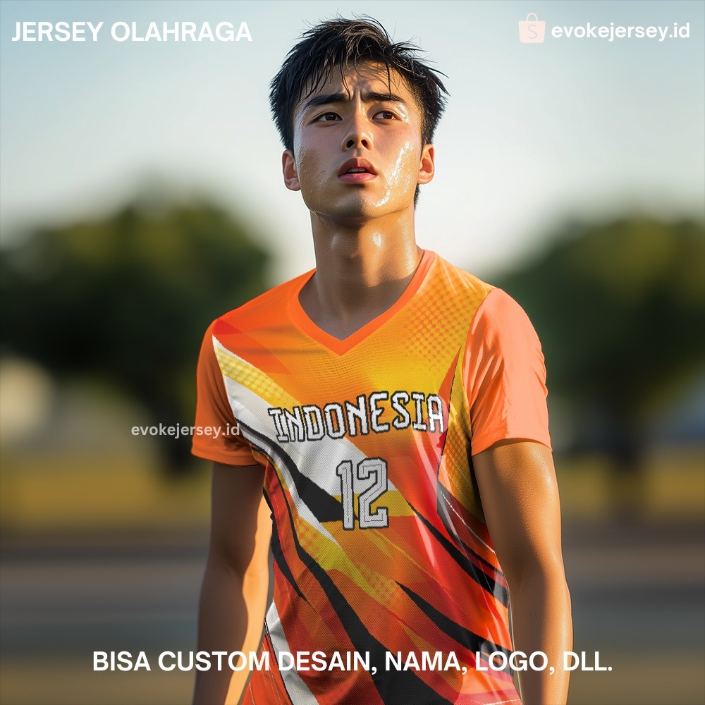 Kaos Jersey Basket Orange Motif Abstrak 108 - Jersey Custom Premium Full Printing