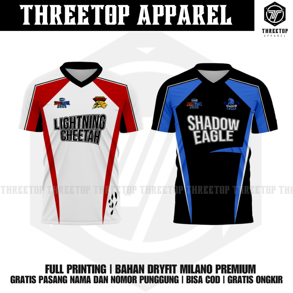 Jersey STARLYMPIC GGMTV LIGHTNING CHEETAH & SHADOW EAGLE FANMADE Full Printing Gratis Pasang Nama Da