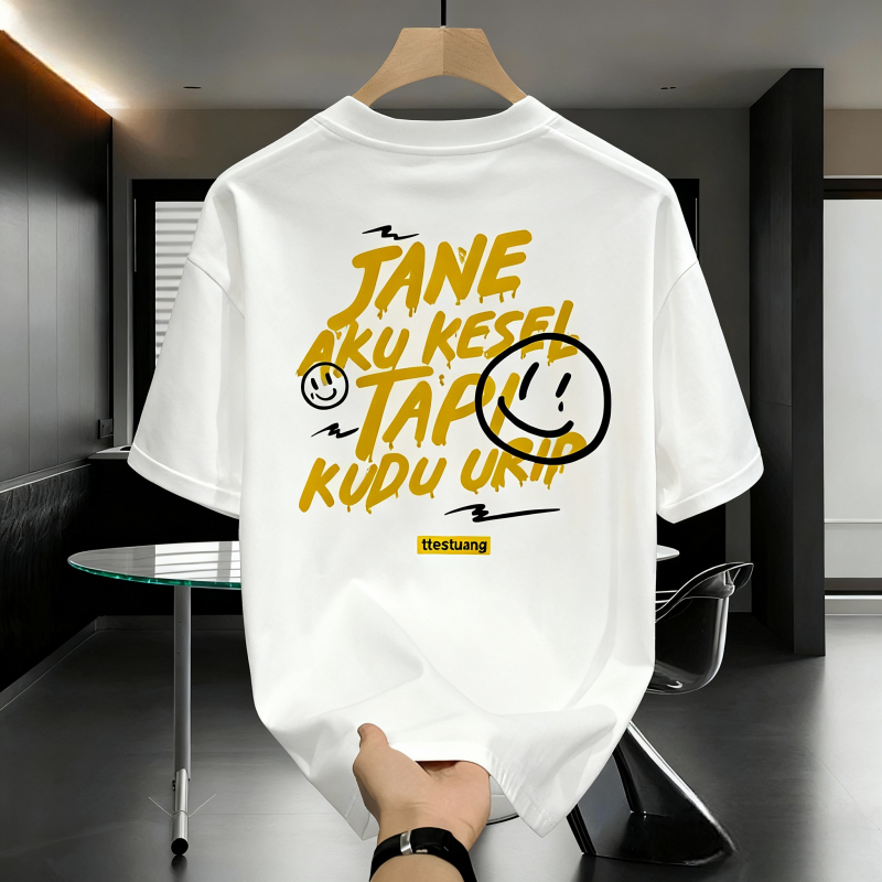 Baju Kaos Pria Distro Original 100% Kaos Kata Kata Lucu Kaos Oblong Lengan Pendek Cowok Terbaru 2025