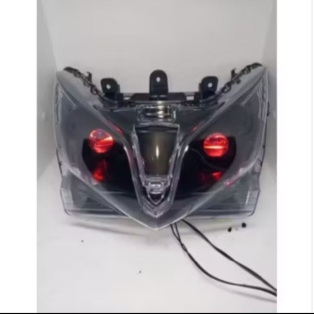 Kedok Reflektor Batok Kepala Lampu Depan Vario 125 Old Techno Kzr Custom Lampu LED H4 Super Terang