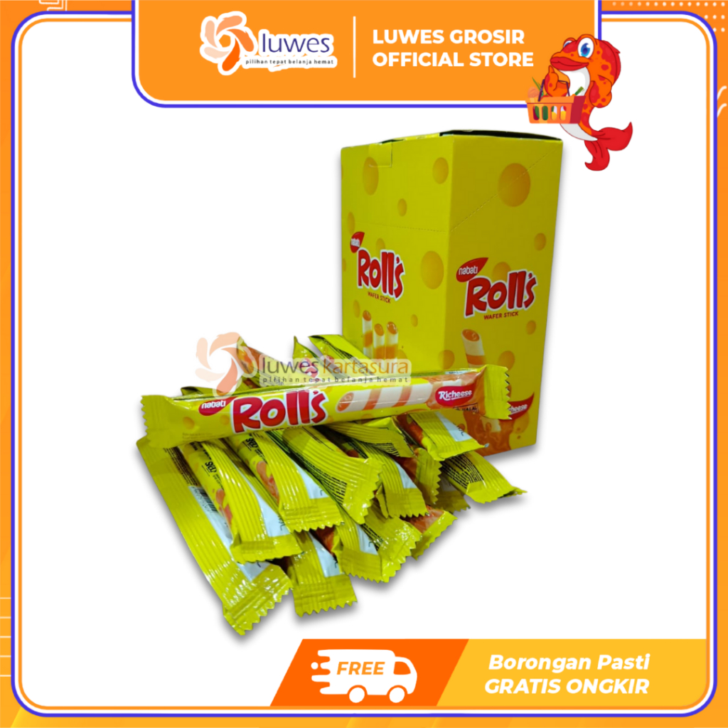 [GROSIR] Nabati Rolls Mini Stick Cheese Box Isi 20pcs Snack Keju Cemilan Murah