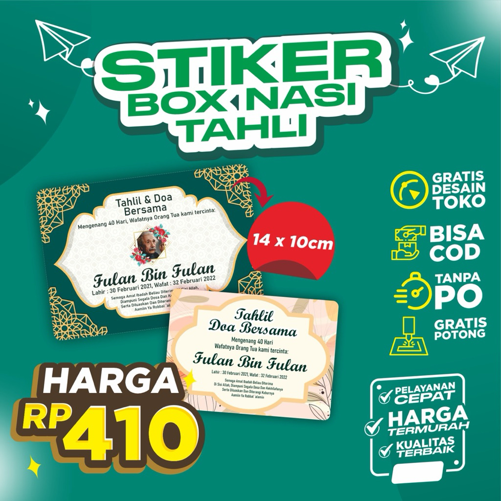 Stiker Tahlil Box/Kotak Nasi