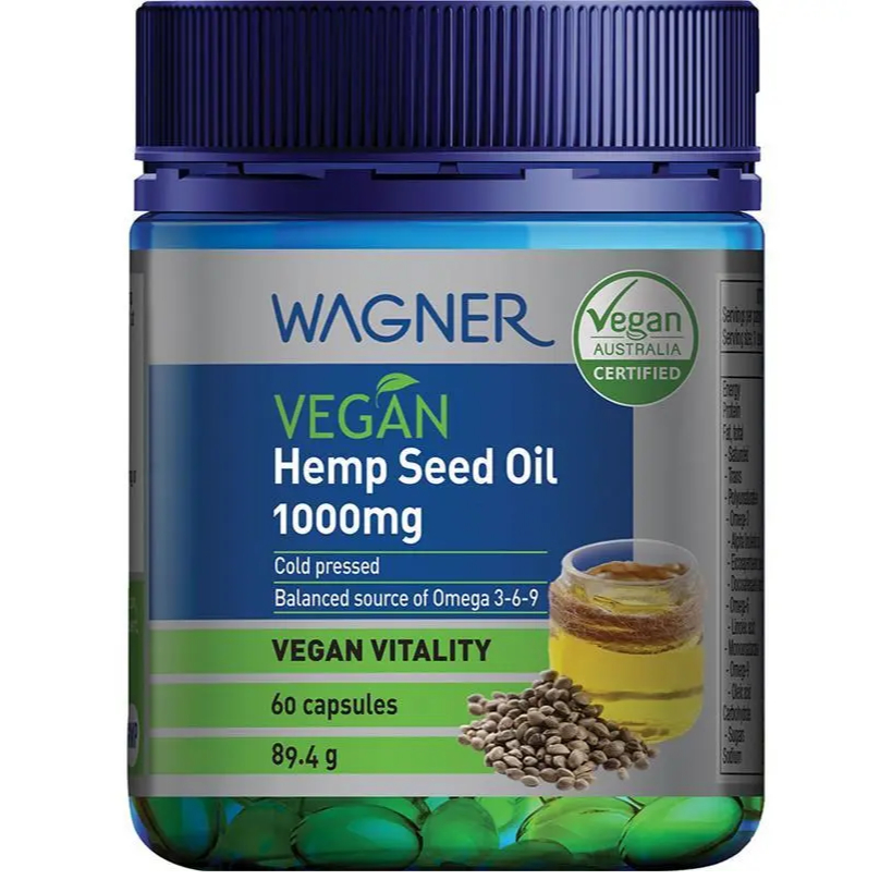 Wagner Vegan Hemp Seed Oil 1000mg 60 Capsules
