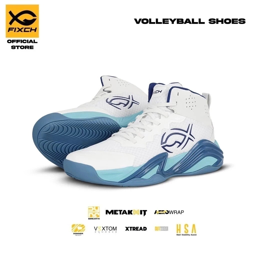 FIXCH - Demonic 2 White - Navy - Blue volleyball shoes