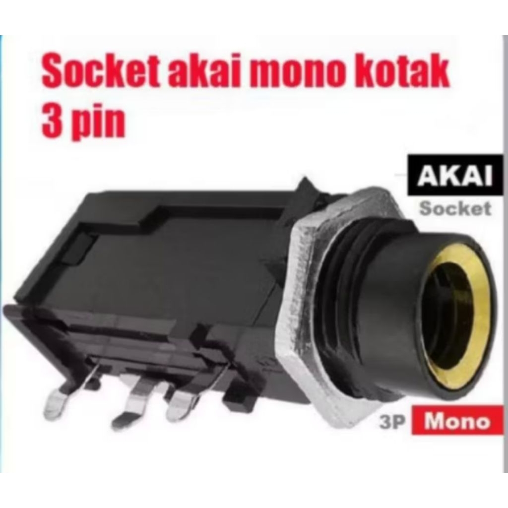 Soket microphone 6.5 socket akai mono 3 pin