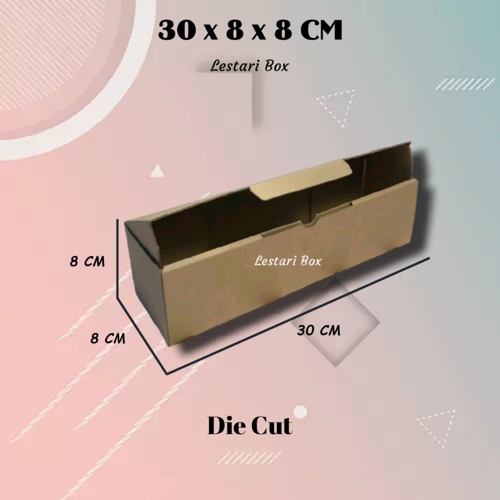 Kardus/Karton Die Cut  Ukuran 30x8x8 CM Box untuk packing, dll  DC