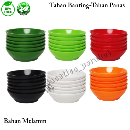 1 Lusin Piring Sambal Kecil - Tempat Sambal Melamin - Piring Saos - Piring Kecil Lusinan - Piring Sa