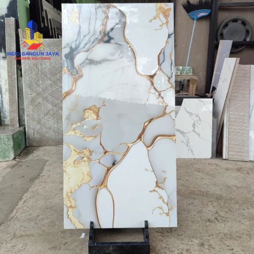 granit lantai dinding 60x120 putih corak marmer