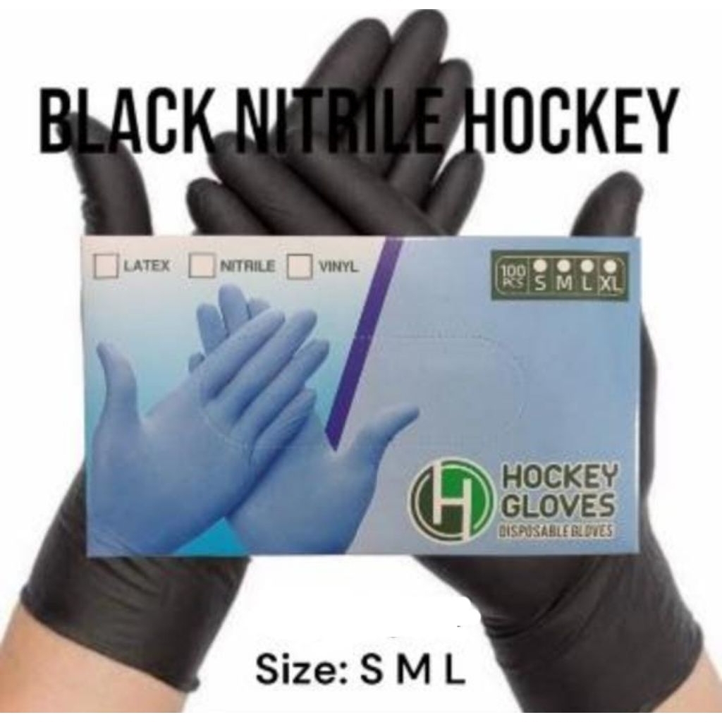 Sarung Tangan Nitril Hitam Hockey Gloves Free powder