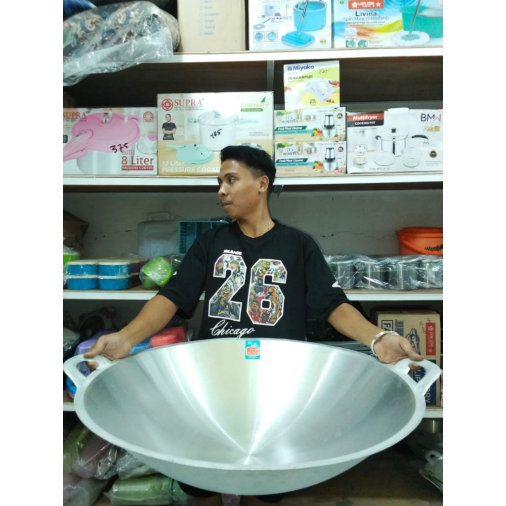 Kuali Besar Ukuran no 30 Wajan Penggorengan Jumbo Lebar  Katel Ceper