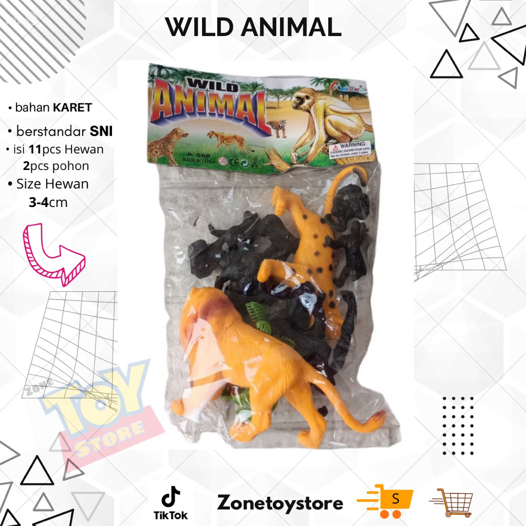 MAINAN HEWAN WILD ANIMAL A588 / ANEKA HEWAN DAN POHON