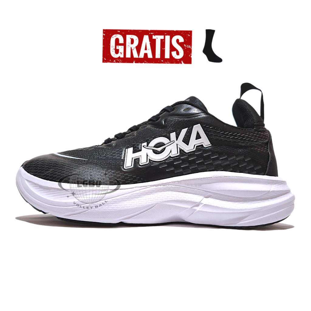 Sepatu running pria termurah 2025 gratis box dan kaos kaki sepatu lari pria warna hitam