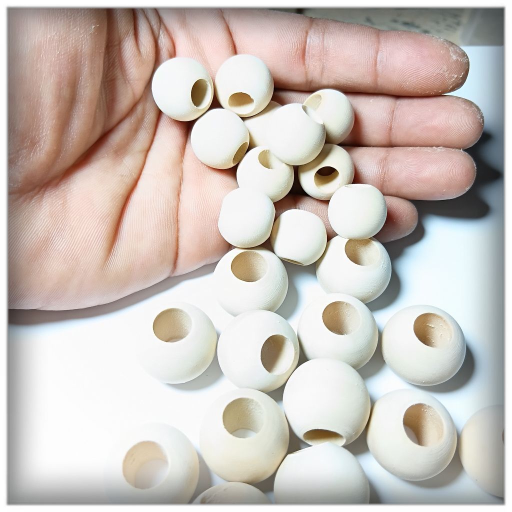 ISI 10pcs Manik Kayu lubang besar lubang Manik 7,5mm Lubang Manik 8,5mm Lubang Manik 10mm bulatan  d