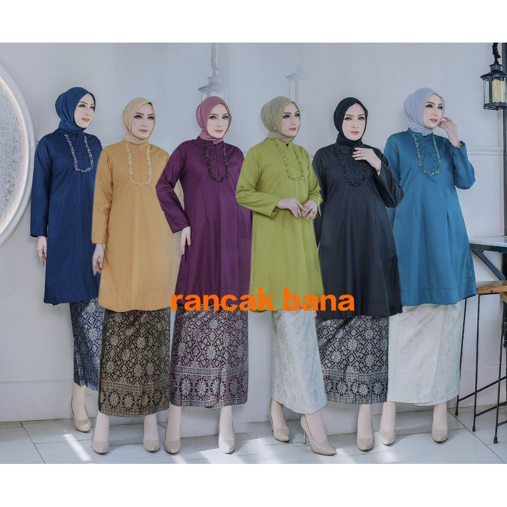 baju kurung/setelan melayu/tunik pesta/pakaian wanita/fashion muslim/setelan besan