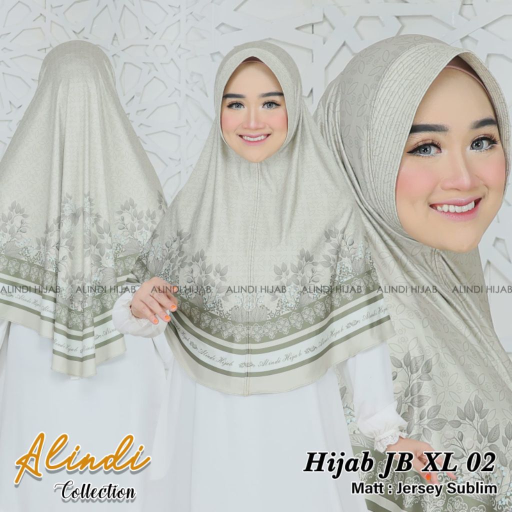 Hijab bergo pet Jersey printing motif 02 XL alindi