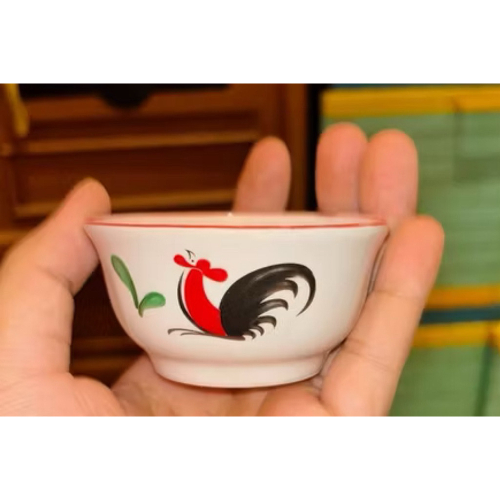Mangkok Keramik Mangkuk Kuah Sambal Mini Kecil Ayam Jago Rooster Kuruyuk 8cm Kopin 3 Inch