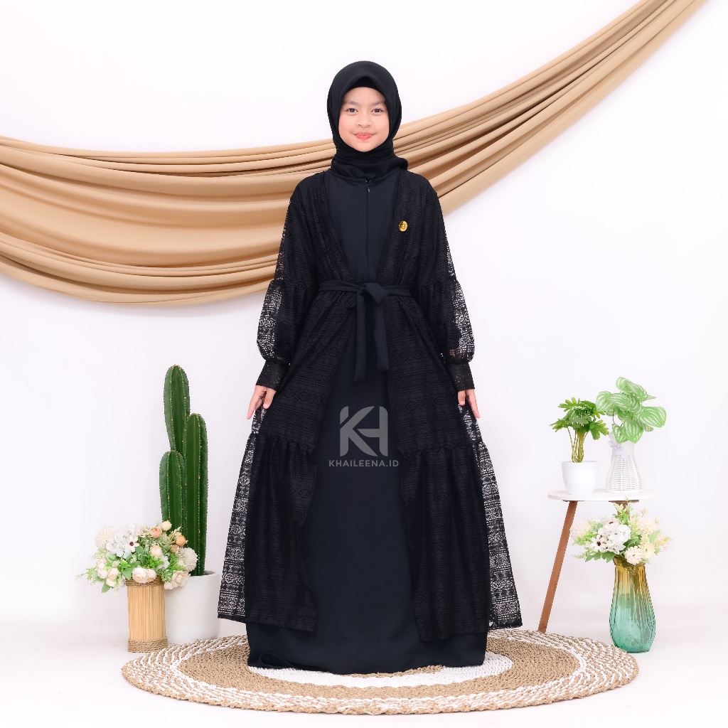 Gamis Brokat AlIyya gamis muslim anak remaja outer bisa di lepas Free Bros lebaran 2025 2026