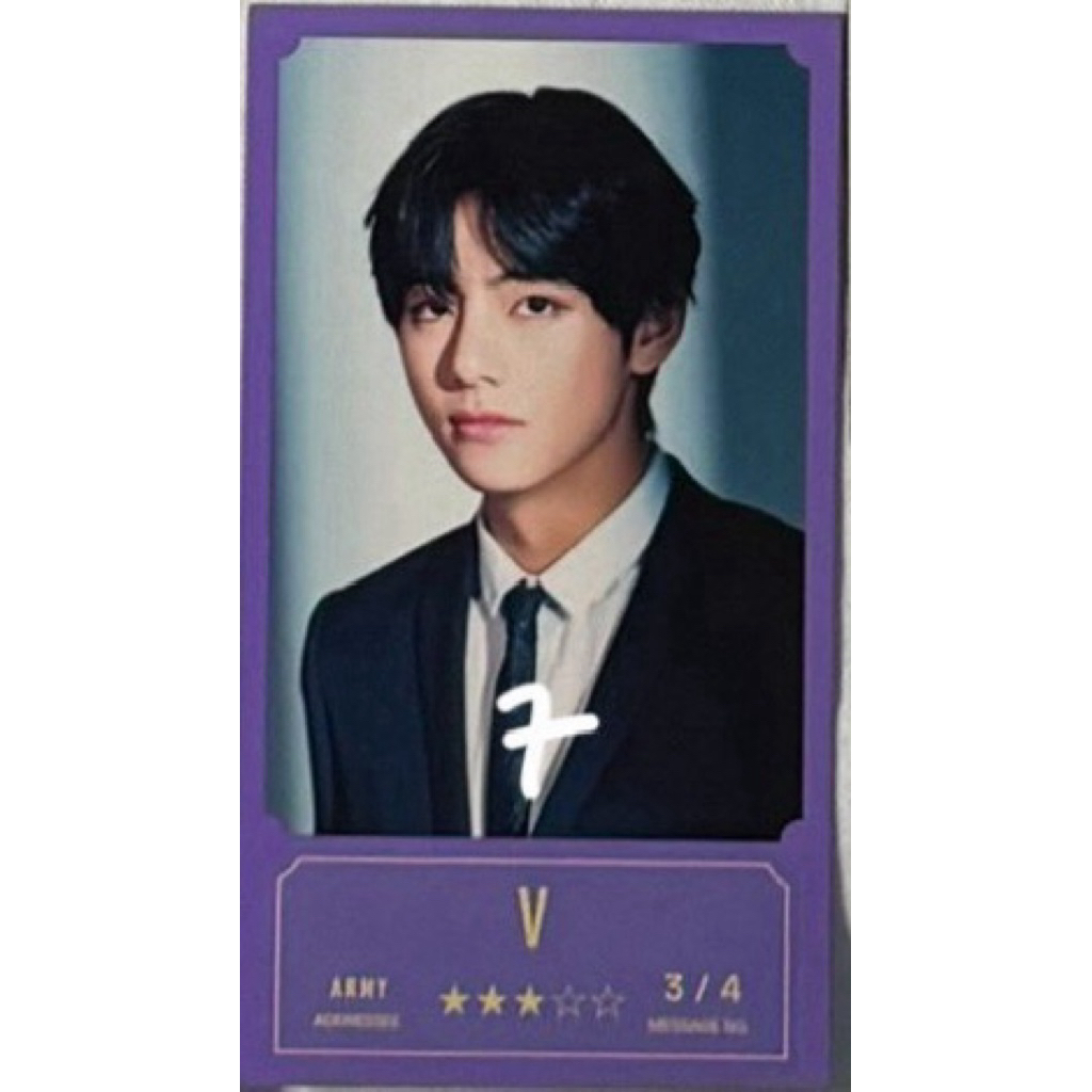 bts bang bang con bbc kim taehyung v message card