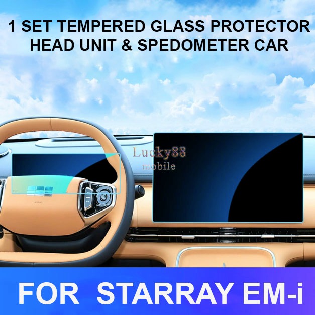 For Car GEELY STARRAY EM-i 7 1 Set Tempered Glass Protective Film Head Unit & Speedometer Pelindung 