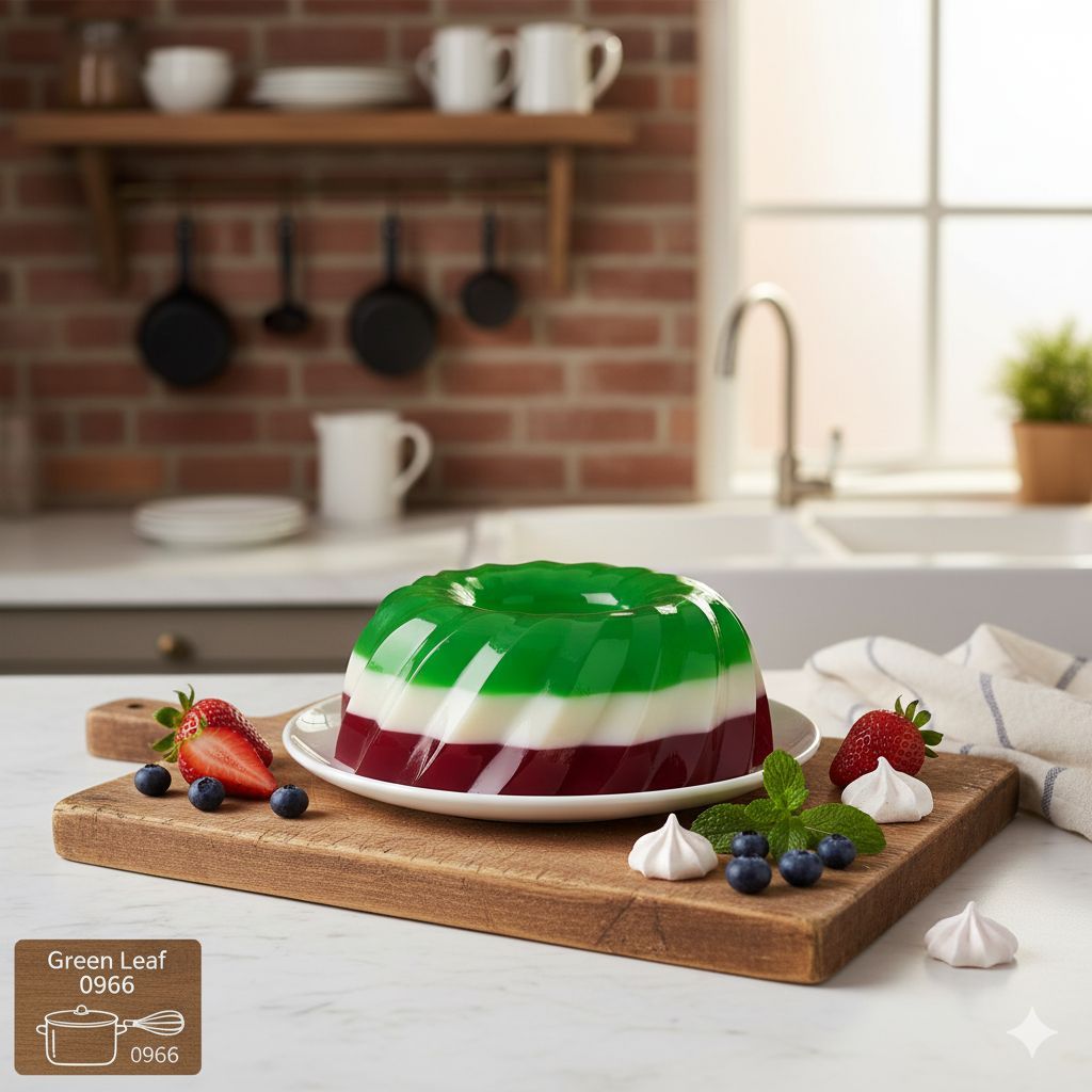 Cetakan Agar Agar Puding Green Leaf DORI 0966 Kecil Loyang Plastik Diameter 14 cm Tinggi 5 cm Cocok 