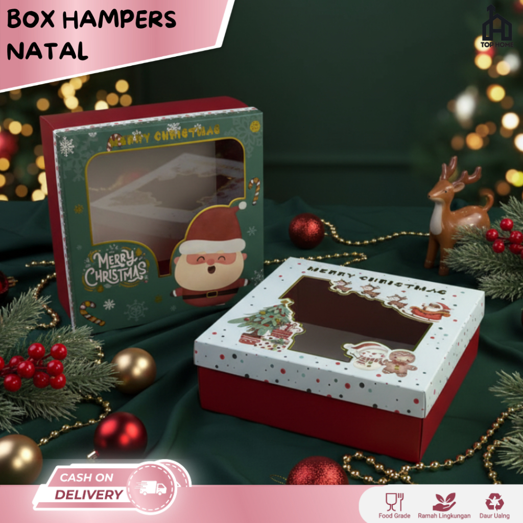 Box Kue Kering Hampers Natal / Tas cookies jingjing / Box kue / Kotak kue Gift Natal Merry Xmas