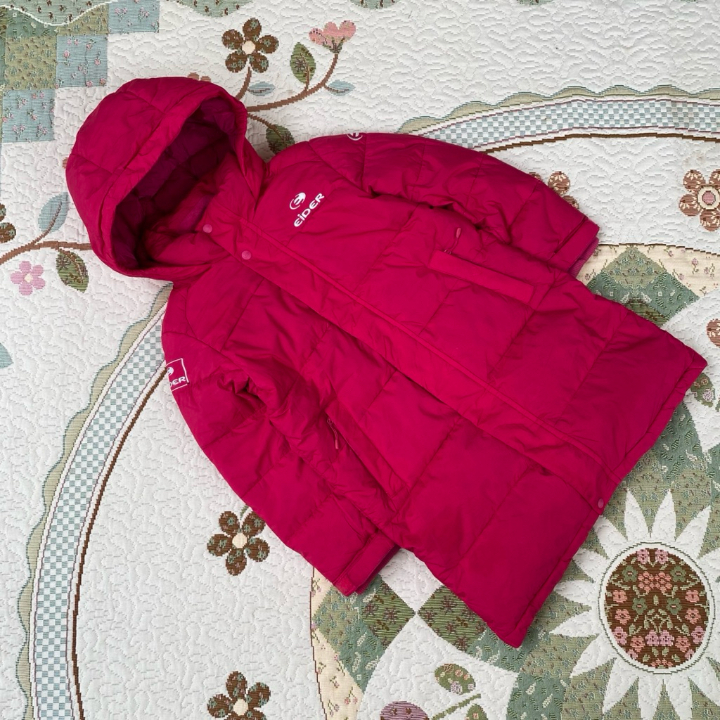 long jacket wibter puffer goose down anak eider pink fanta cakep