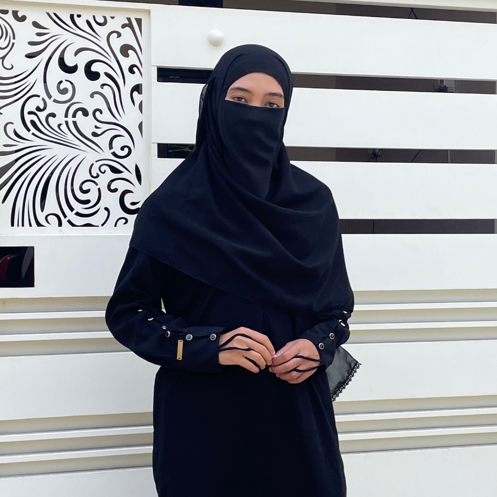Abaya Hitam Polos Kancing Jannata Gamis Wanita Baju Lebaran Umroh Maxi