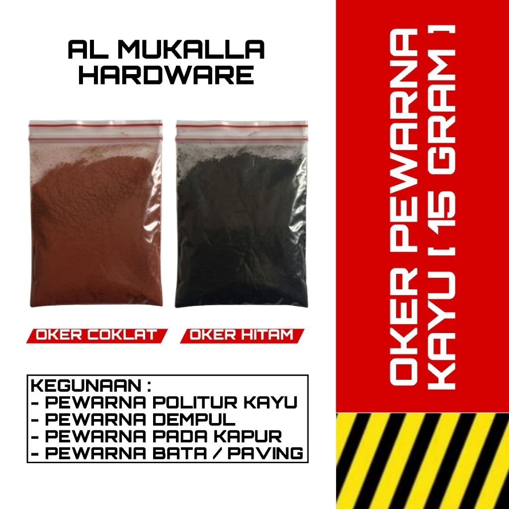 Oker Coklat Hitam Pewarna Politur Untuk Kayu Dan Rotan | Oker Pewarna Kayu 15 Gram