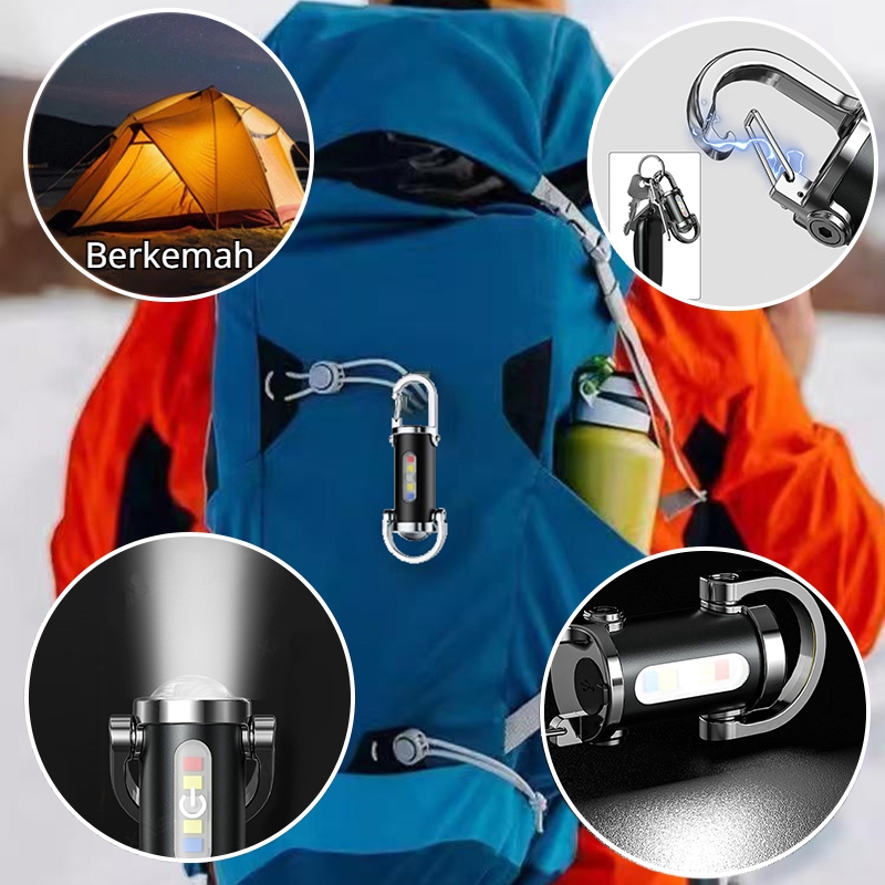 Senter Gantungan Kunci LED Super Terang Tahan Air - Senter Gantungan Kunci Mini untuk Berkemah/Alat 