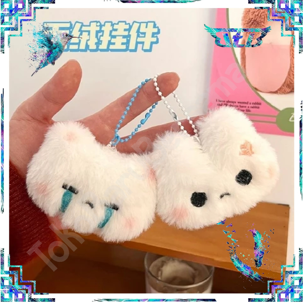 TBB Keychain Kucing Nangis dan Kelinci Marah | Cry Cat & Mad Bunny| Gantungan Kunci Boneka R1403