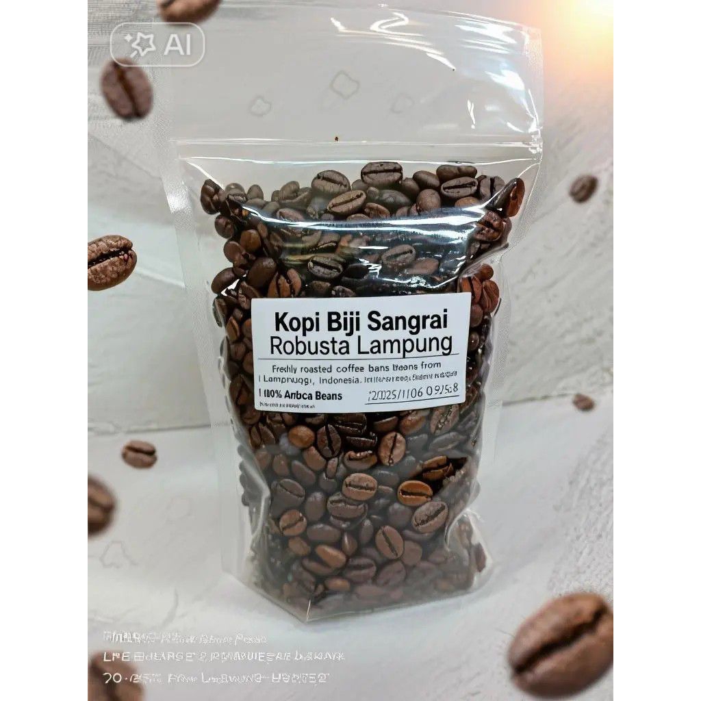 kopi biji sangrai robusta Lampung 250gram