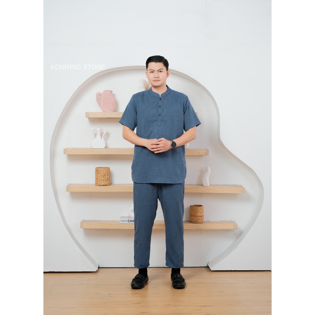 Koko Setelan Lengan Pendek Koko Aiman Pria Dewasa Bahan Premium