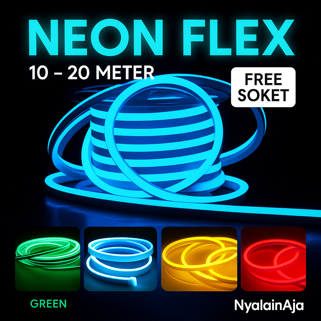 Lampu Led Rumah Plafon Neon Flex 10 15 20 Meter Kamar Aesthetic Tempel Dinding Free Soket Diskon 50%