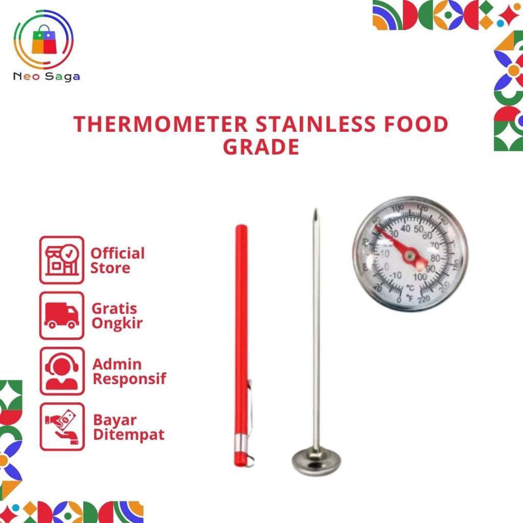 Termometer kopi Thermometer Susu Stainless Food Grade Termometer Kopi Barista Air Masak teko NEOSAGA