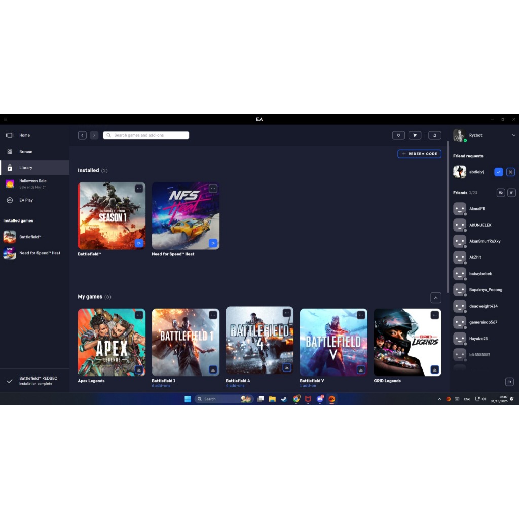 Akun EA/Origin Battlefield