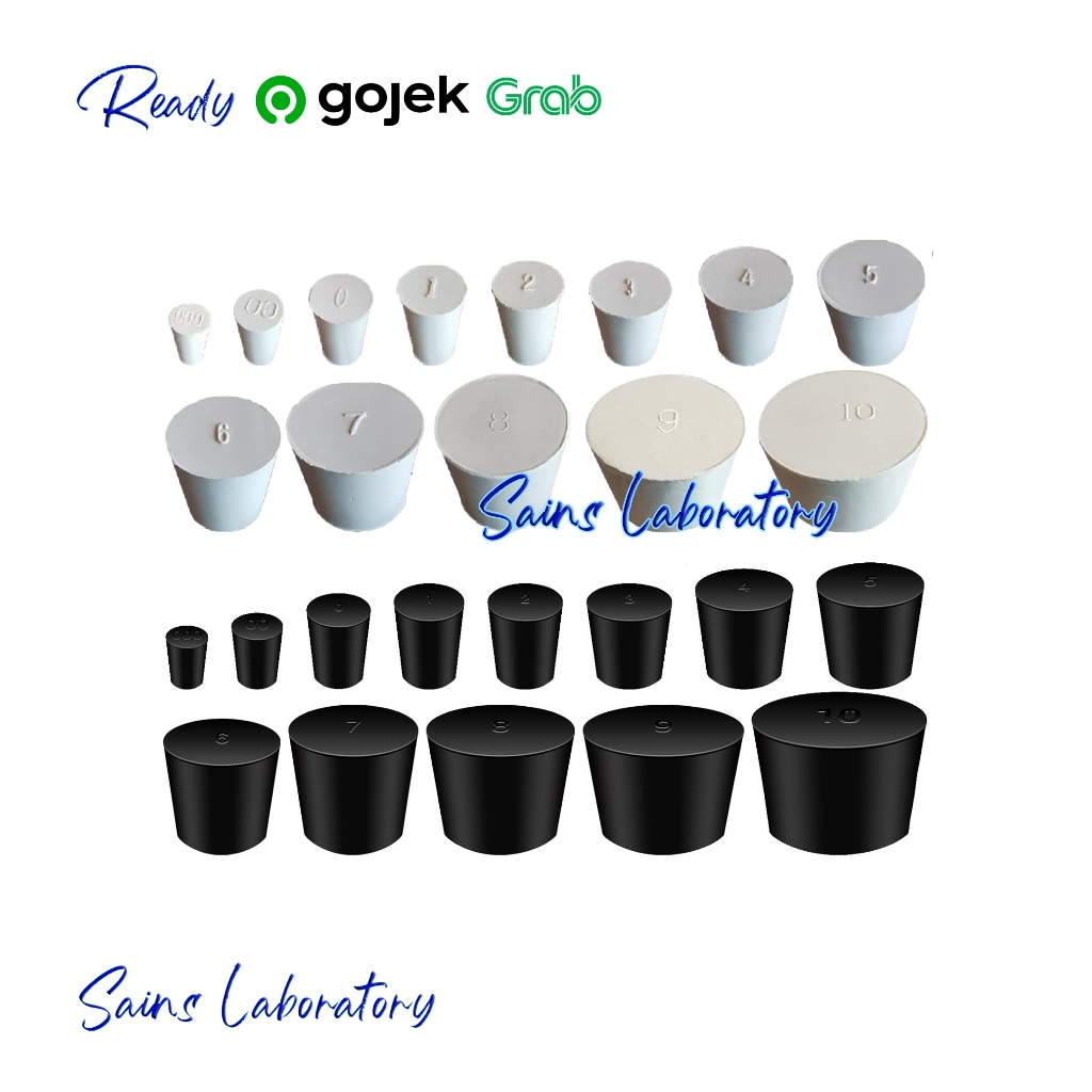 Sumbat Karet Tabung Reaksi Labu Erlenmeyer Tanpa Lubang Tutup Karet Sumbat Gabus Solid Rubber Stoppe