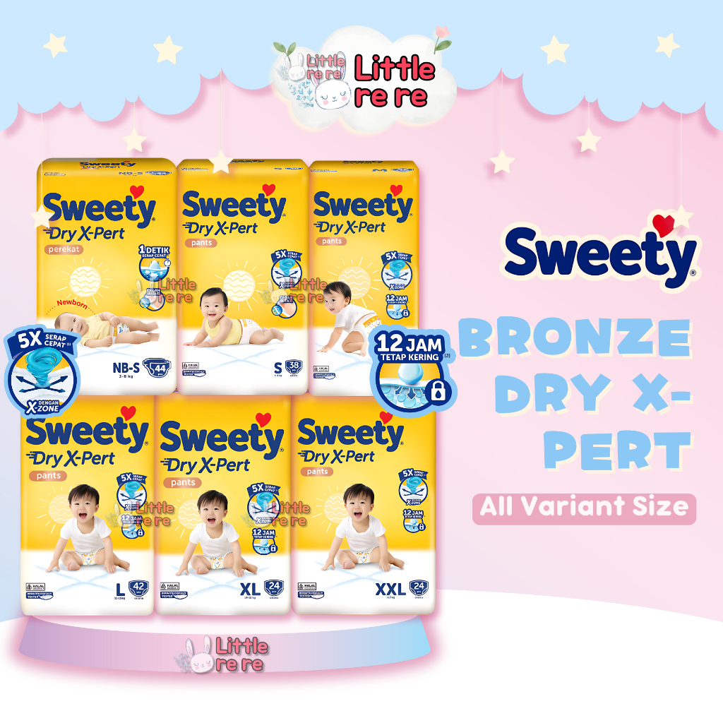 SWEETY Bronze Dry X-Pert Pants X-Zone | Popok Bayi Perekat & Celana Anti Bocor Hingga 12 Jam