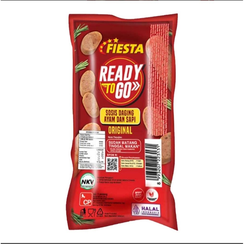 Fiesta Ready to Go Sosis Ayam & Sapi Original 64g