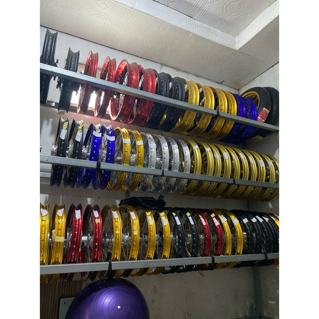 Sepaket (BLOM DI SETEL VELG )velg set rossi 140 - 140 x 17 tromol depan belakang jari2 honda sonic 1