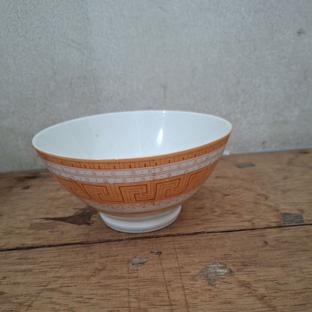 1 piece Mangkok keramik 6inch motif coklat made in liling china