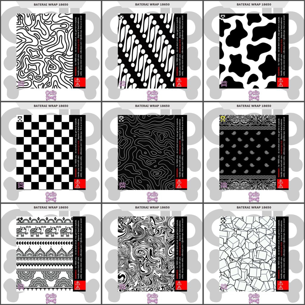 stiker baterai wrap baterai 18650 satuan