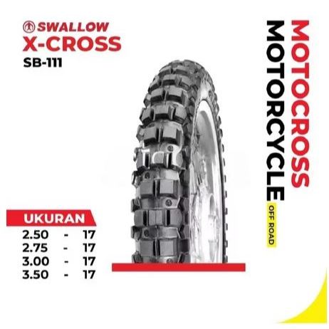 Ban Luar TubeType Ring 17 250-17. 275-17. 300-17. 350-17. Tipe X-CROSS Merk Swallow