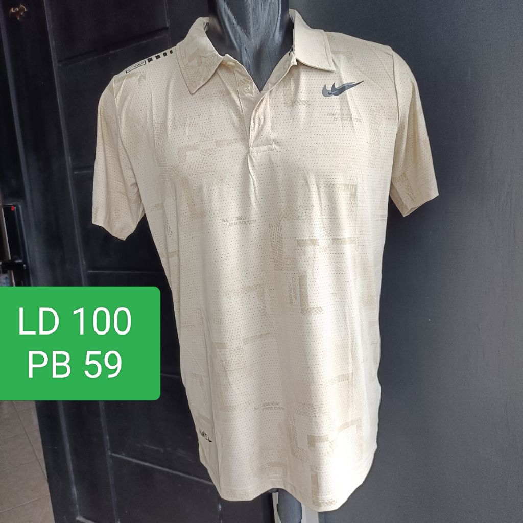 Kaos kerah kaos polo dry fit kaos sepeda dri fit  kaos dry fit kaus kerah kaos olahraga Cream size L
