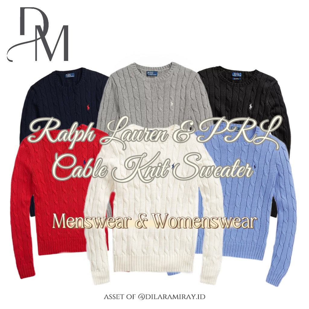 Polo Ralph Lauren Authentic/Original Cable Knit Cotton Sweater Rajut Kepang