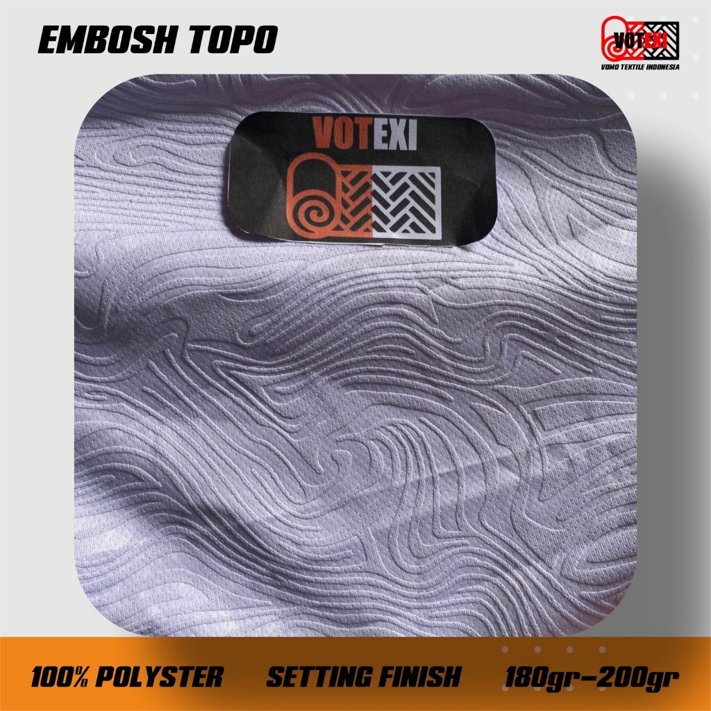 KAIN DRYFIT EMBOS TOPO GRAMASI 180-200 KILO/KILOAN/ECERAN PUTIH - VOTEXI