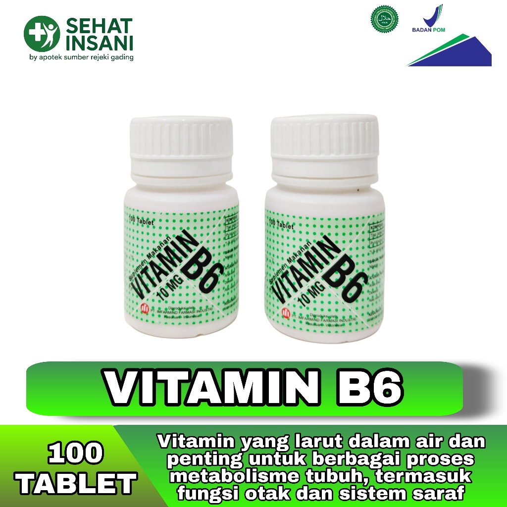 Vitamin B6 Botol Isi 100 Tablet Infarmind