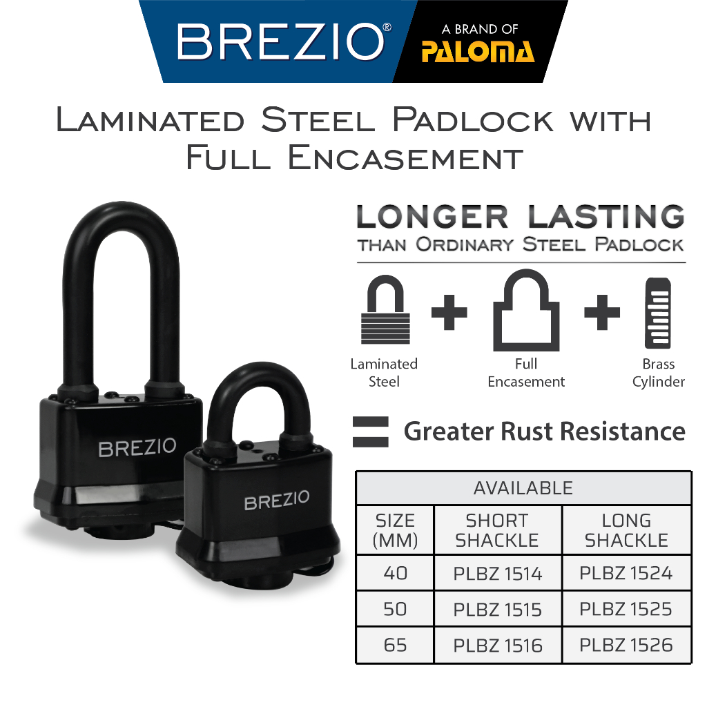 BREZIO Gembok Padlock Pagar Gerbang Loker Gembok Kunci Pintu Mobil Box Leher Panjang Pendek Long Sho