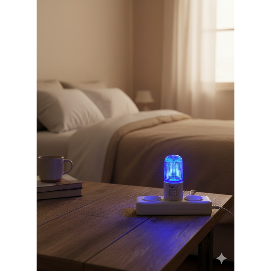 Fitting Colok Lampu Tidur LED + Cahaya biru
