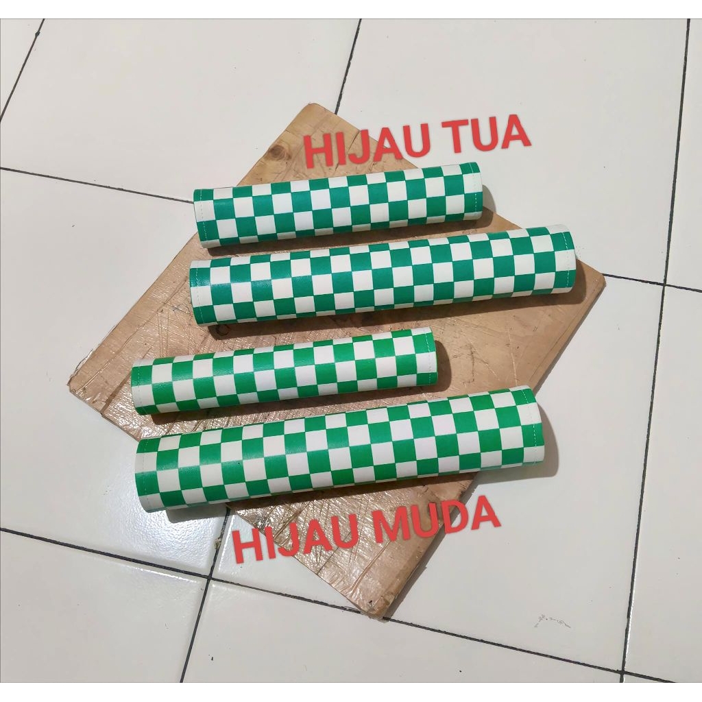 pad sepeda bmx cover sepeda bmx oldschool osbmx checker board hijau putih pad frame pad bars stang s
